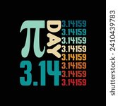 PI DAY 3.14159 illustrations with patches for t-shirts and other uses