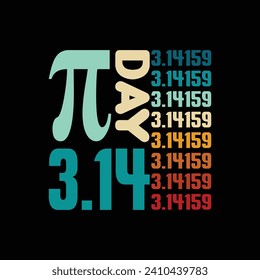 PI DAY 3.14159 illustrations with patches for t-shirts and other uses