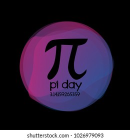 Pi Day is an annual celebration of the mathematical constant ? (pi), beautiful greeting card with violet