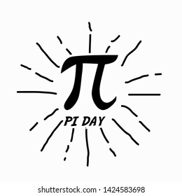 pi day, beautiful background with sunburst theme