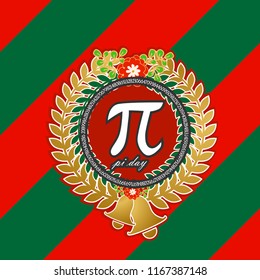 pi day beautiful greeting card background or banner with christmas decoration theme. design illustration
