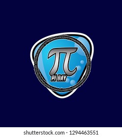 pi day, beautiful greeting card background or banner with blue theme. design illustration - Vector