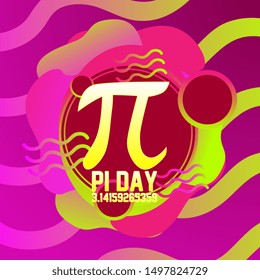 pi day, beautiful greeting card background or banner with violet theme. vector design illustration
