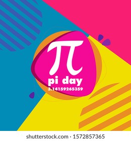 pi day, beautiful greeting card background or template banner with colorful theme. design illustration