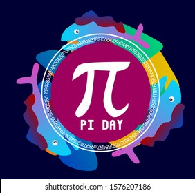 pi day, beautiful greeting card background or template banner with colorful fish theme. design vector illustration