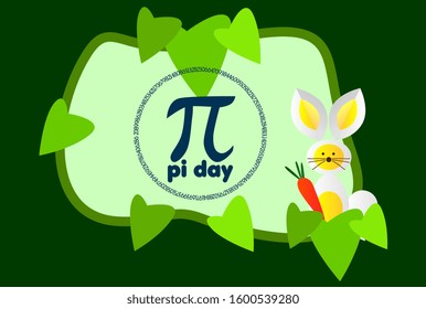 pi day, beautiful greeting card background or template banner with cute animal character theme. vector design illustration