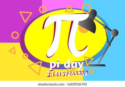 pi day, beautiful greeting card background or template banner with education theme. vector design illustration