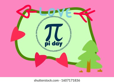 pi day, beautiful greeting card background or template banner with love theme. vector design illustration