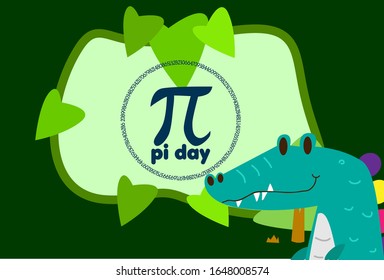 pi day, beautiful greeting card background or template banner with cute baby animal character theme. vector design illustration