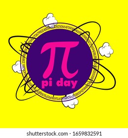 pi day, beautiful greeting card background or template banner with explode theme. vector design illustration