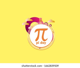 pi day, beautiful greeting card background or template banner with music theme. vector design illustration