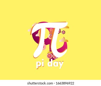 pi day, beautiful greeting card background or template banner with music theme. vector design illustration