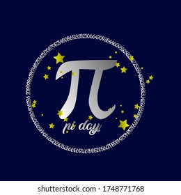 pi day, beautiful greeting card background or banner with star theme. design illustration