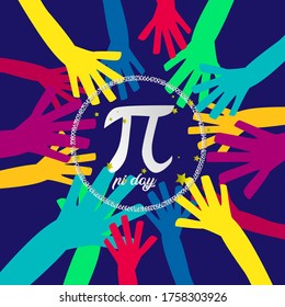 pi day, beautiful template banner with youth theme. vector design illustration, graphics elements for t-shirts, the sign, badge or greeting card and background photo booth