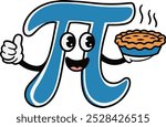 Pi Day, Cartoon Pi Clipart Vector