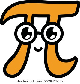 Pi Day, Cartoon Pi Clipart Vector