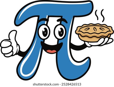 Pi Day, Cartoon Pi Clipart Vector