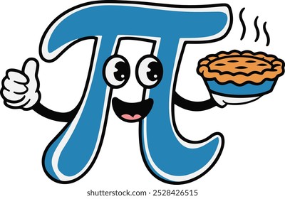 Pi Day, Cartoon Pi Clipart Vector