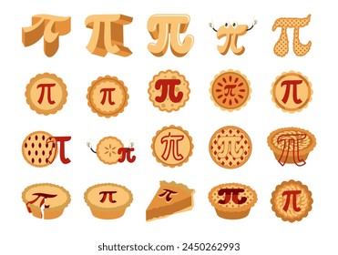 Pi Day Cartoon Element Set