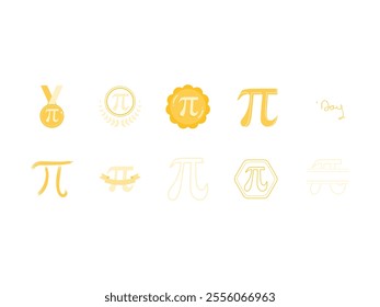 Pi Day Design Element Set 