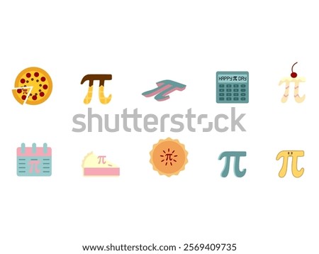 Pi Day Design Element Set