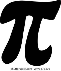 Pi Day Icon on White Background. Vector Silhouette Illustration in Flat Design.