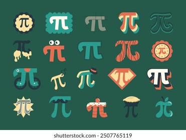 Pi Day Illustration Element Set