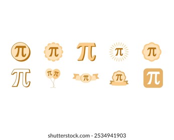 Pi Day Illustration Element set 