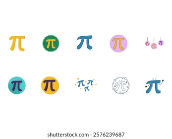 Pi Day Illustration Element Set