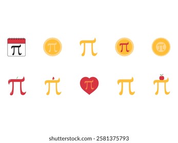 Pi Day Illustration Element Set