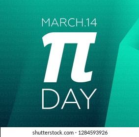 Pi Day March 14. Pi Mathematical constant number. Flat logo. Vector illustration. Simple symbol.