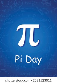 pi day March 14 mathematics symbol vector poster