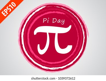 Pi day math pink circle logo icon vector design