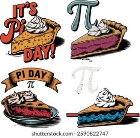 Pi Day Pie Illustrations  Celebrating Math and Dessert