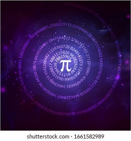 Pi day. Science Space Illustration. Iinfinitely concept