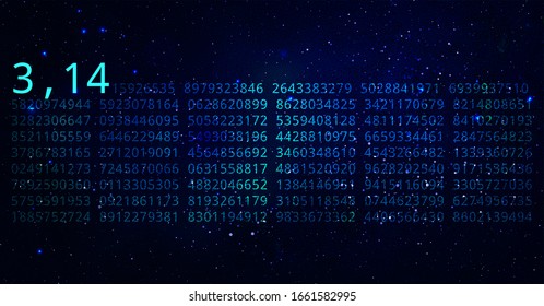 Pi day. Science Space Illustration. Iinfinitely concept