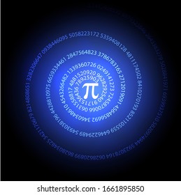 Pi day. Science Space Illustration. Iinfinitely concept