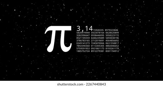 Pi day. Science Space Illustration. Iinfinitely concept