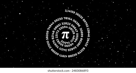 Pi day. Science Space Illustration. Infinitely concept