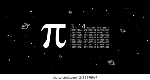 Pi day. Science Space Illustration. Infinitely concept