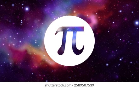 Pi day. Science Space Illustration. Iinfinitely concept