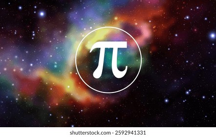 Pi day. Science Space Illustration. Iinfinitely concept