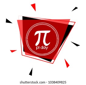 pi day, sign with red label