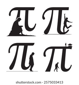 Pi Day Silhouette Designs for Mathematics Lovers.