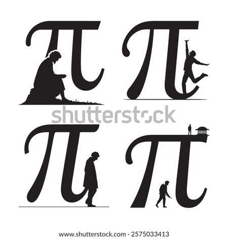 Pi Day Silhouette Designs for Mathematics Lovers.