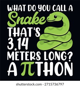 Pi Day Snake Pun A Pi-thon Funny Pi Day Diseño de camiseta