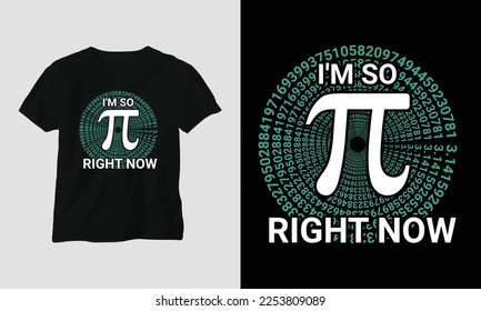 Pi Day Special Typografie T-Shirt Design-Template mit Pi, Mathe, etc. 