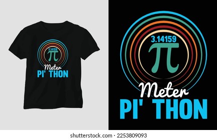Pi Day Special typography t-shirt design template design with pi, math, etc. 