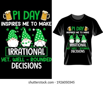 Pi Day St. Patrick's Day T-Shirt Design, T-Shirt Design Vector