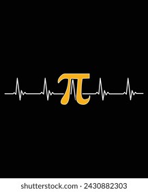 Pi Day Symbol Heartbeat Shirt Math Nursing Student T-Shirt, Shirt Print Template
